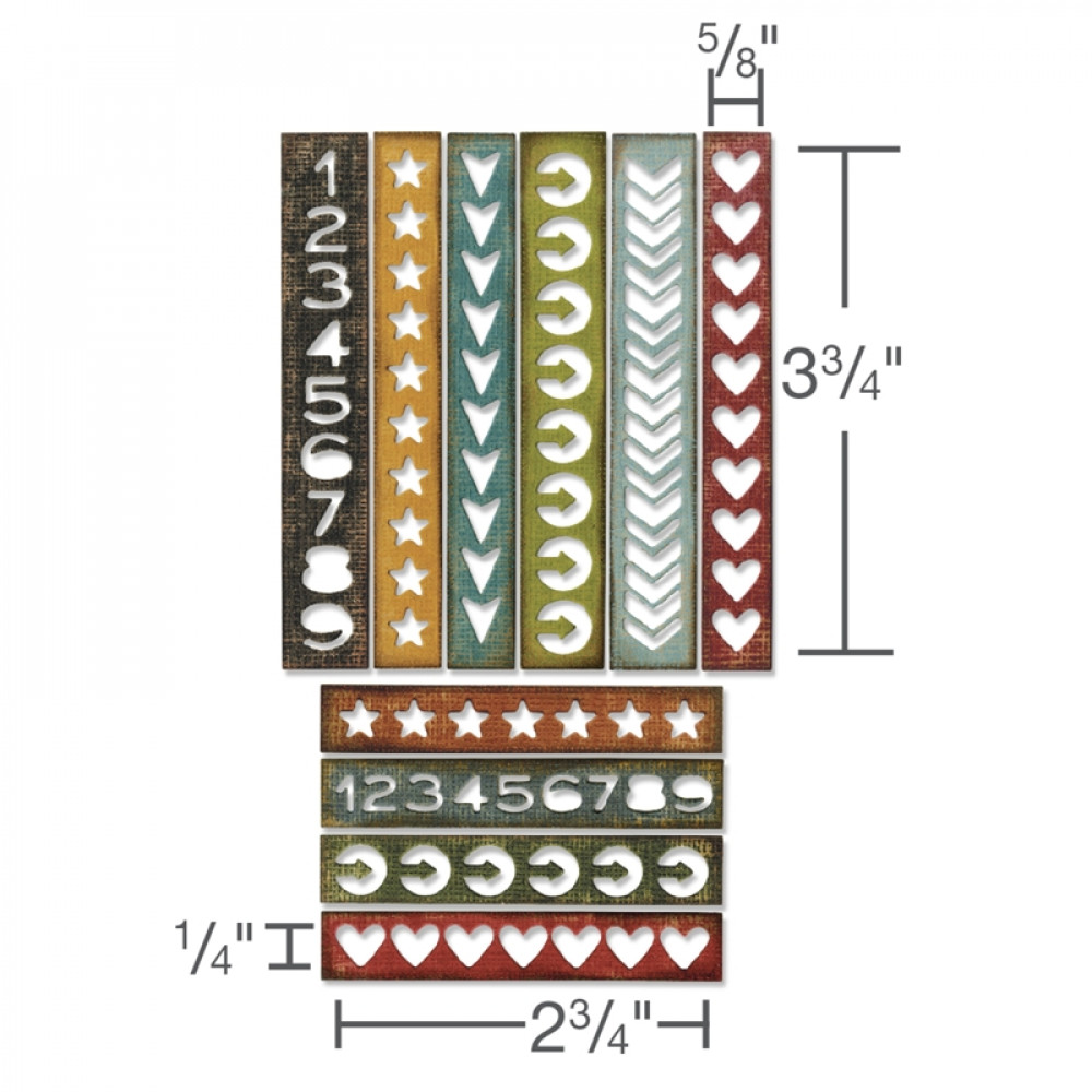 Sizzix Thinlits Die Set 10PK - Shape Strips - Image 2