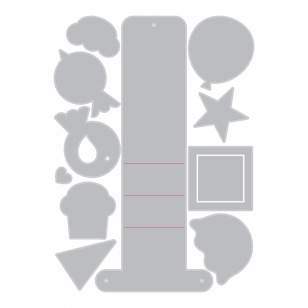 Sizzix Thinlits Die Set 12PK - Card, Celebration Waterfall - Image 3