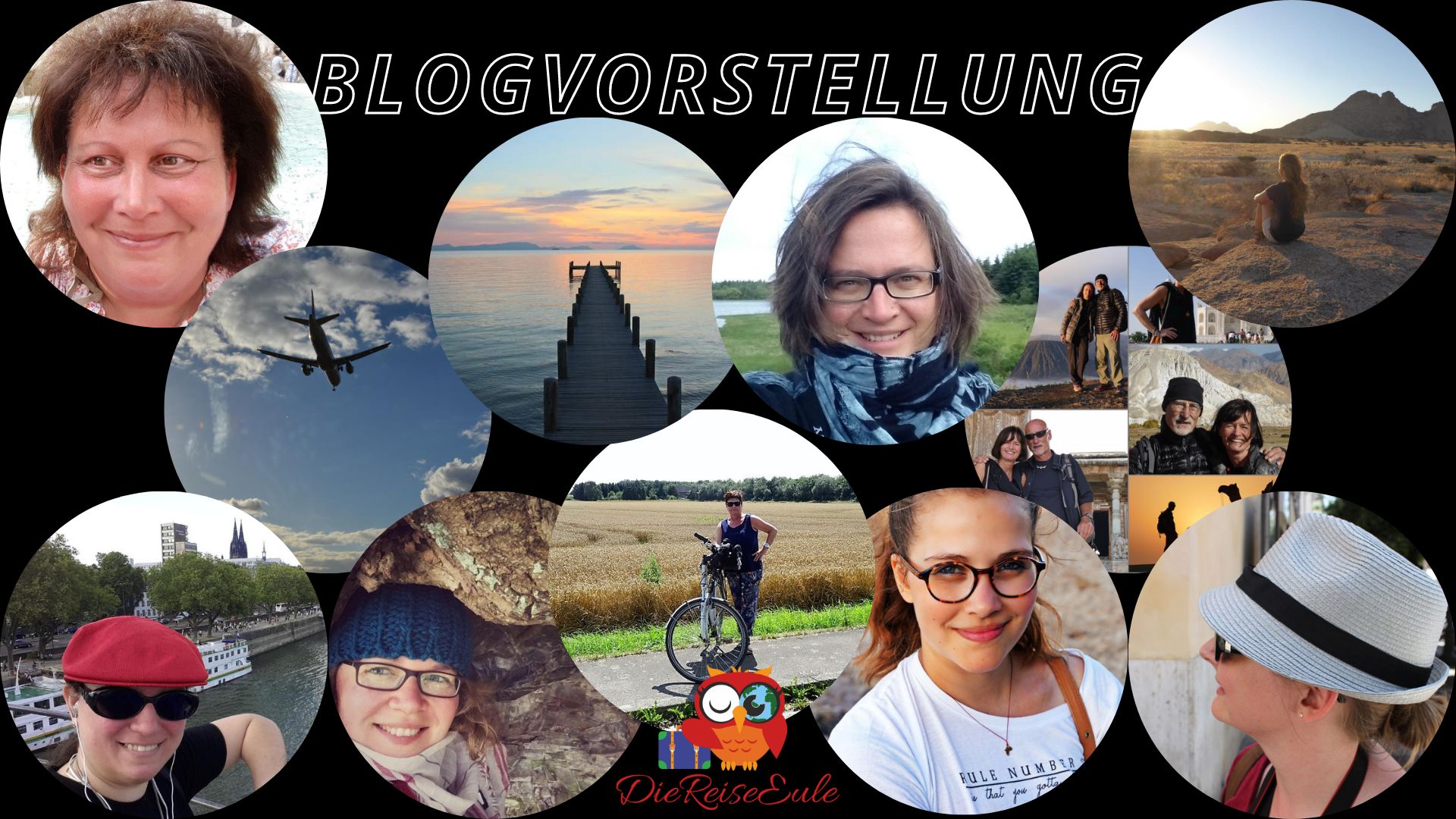 eine collage mit fotos von reisebloggern
