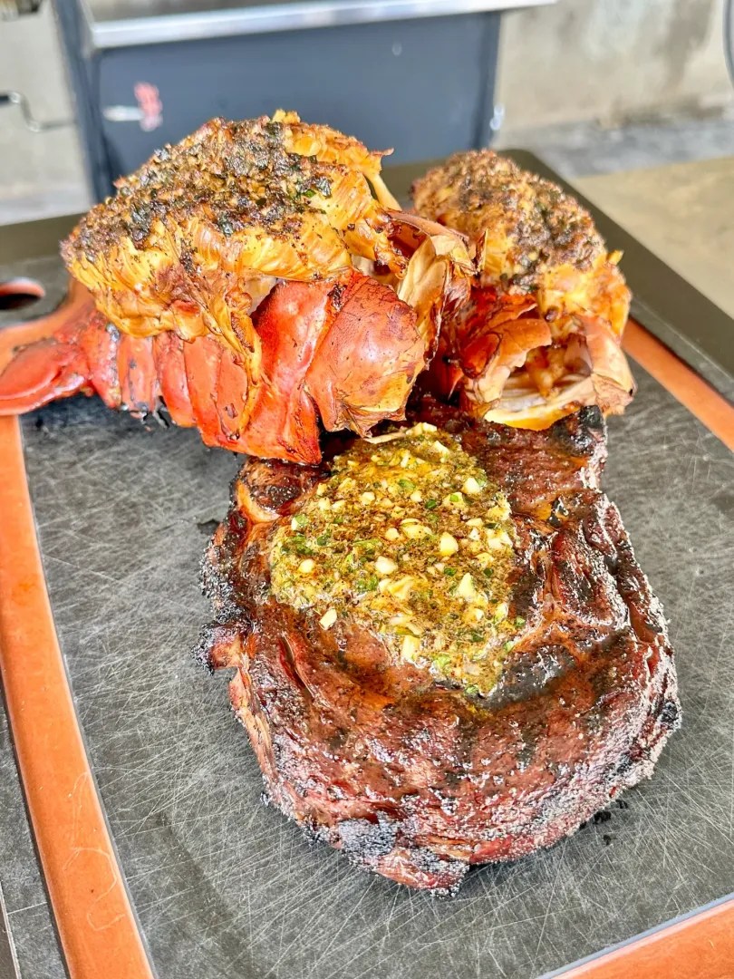 Cajun Honey Butter Lobster and Steak
