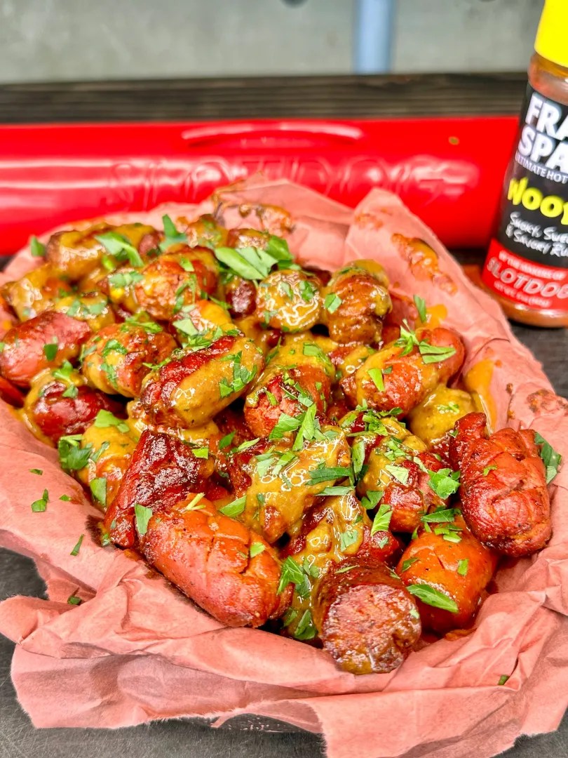Hot Dog Burnt Ends W/ A Carolina Gold BBQ Sauce