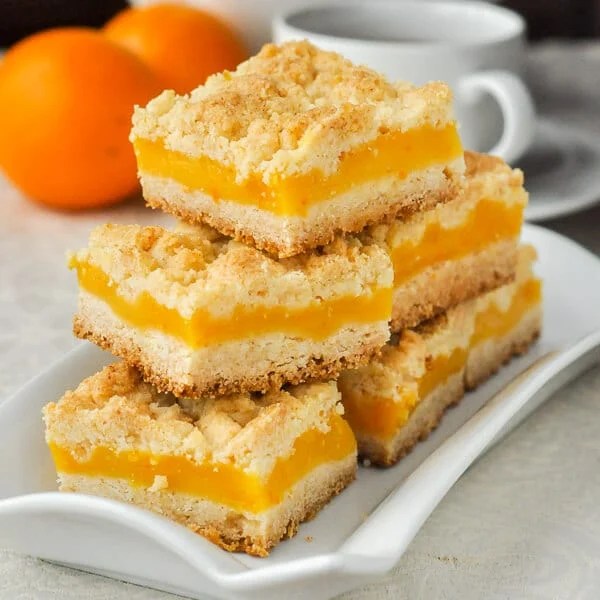 Orange Custard Squares – an old fashioned favourite cookie bar!