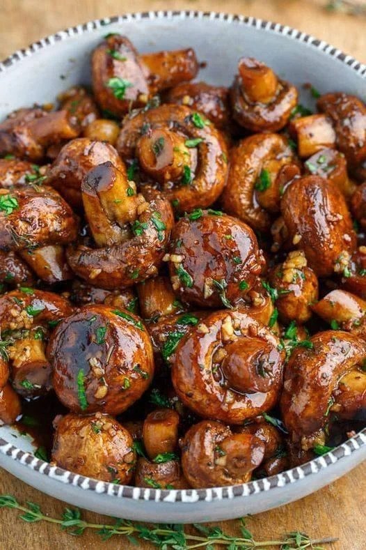 Plant-Based and Vegan Garlic Butter Roasted Mushrooms