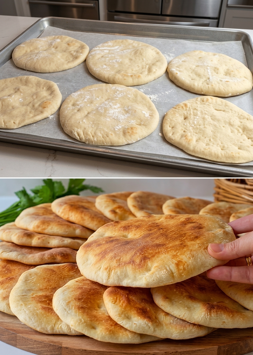 Homemade Pita Bread (Arabic Flatbread)