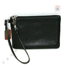 Coach Black Leather Wristlet