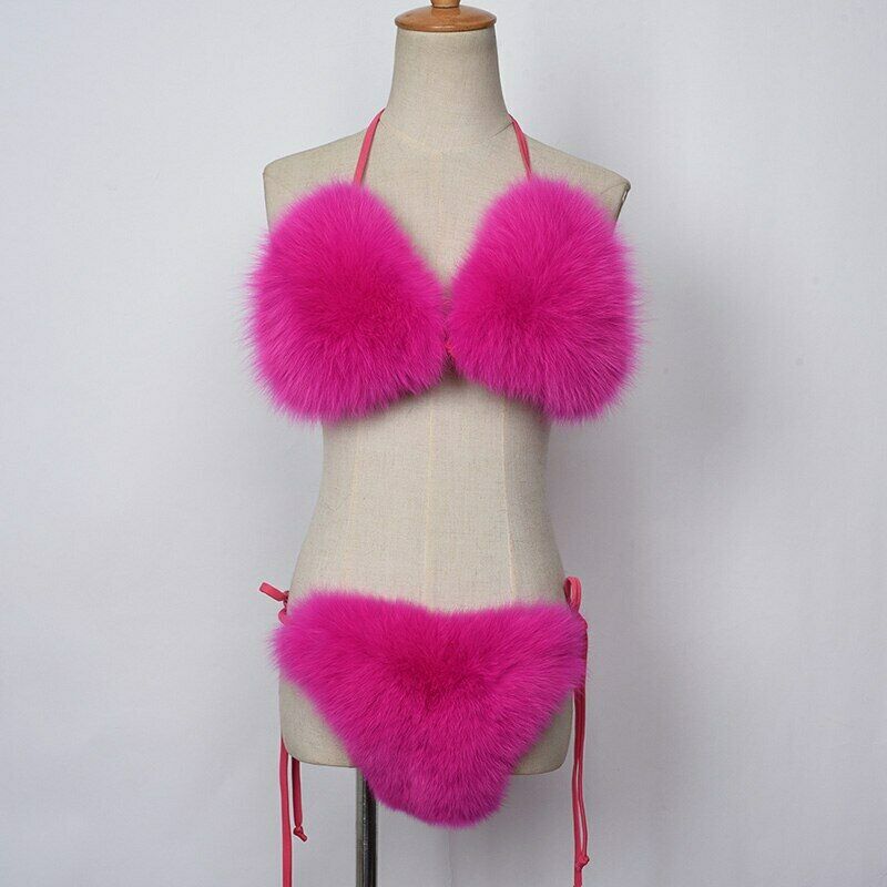 Fox fur Bikini Pink