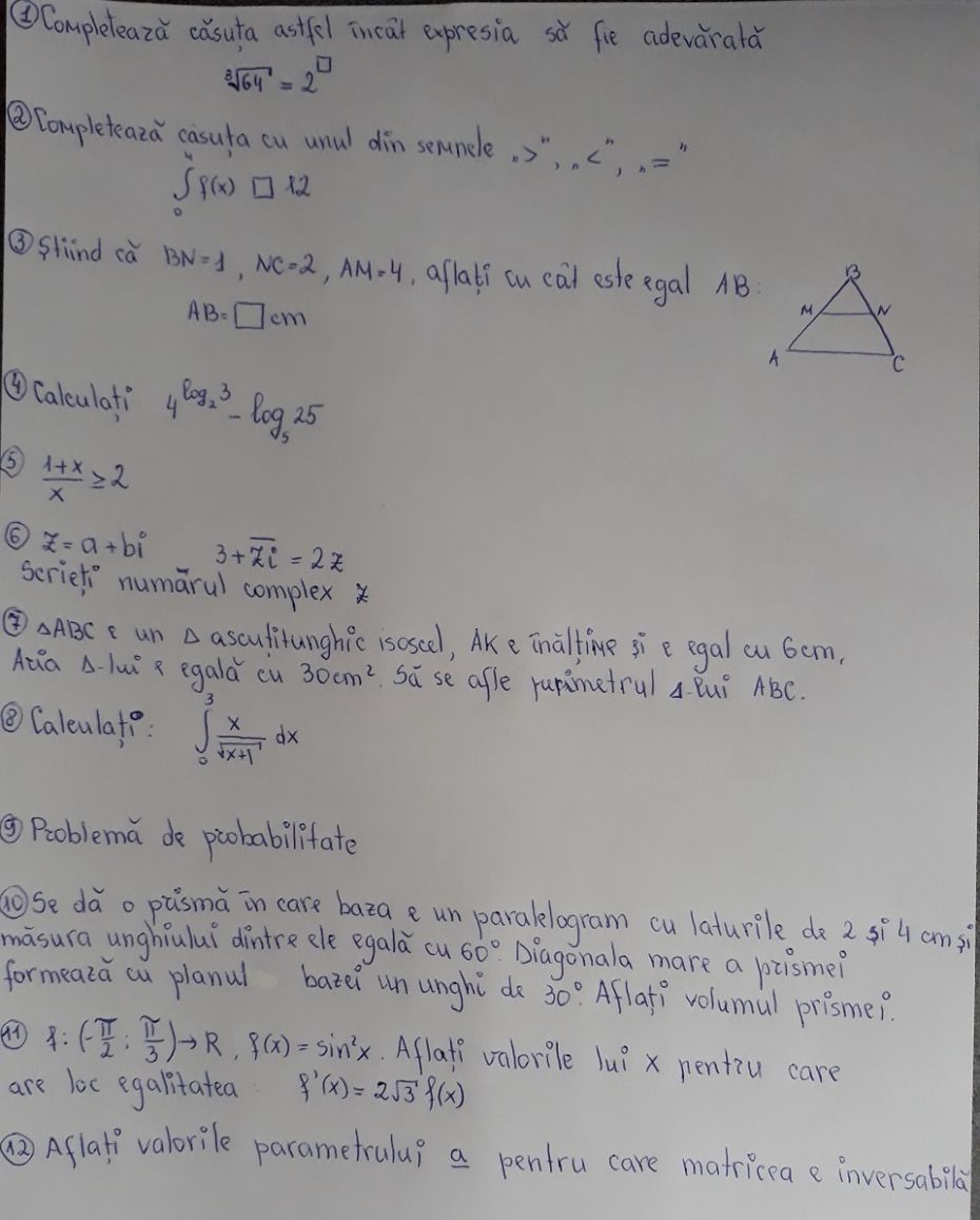 Absolvenţii de liceu au susținut miercuri proba obligatorie a profilului, la matematică (profil . Bac 2018 Ce Subiecte Au Avut De Rezolvat Elevii La Examenul De MatematicÄ Profil Real Diez