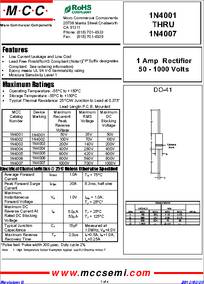 1N4003-TP Datasheet - Specifications: Diode Type: Standard 1N4003-TP Datasheet - Specifications: Diode Type: Standard