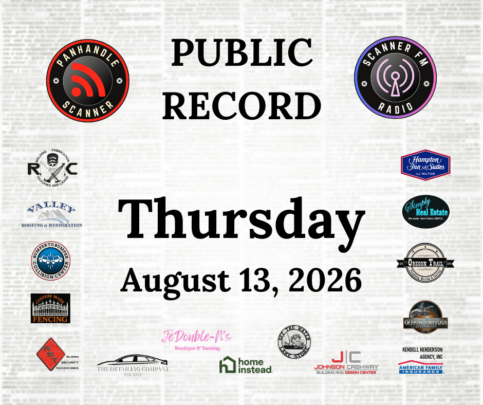 PUBLIC RECORD August 13, 2026