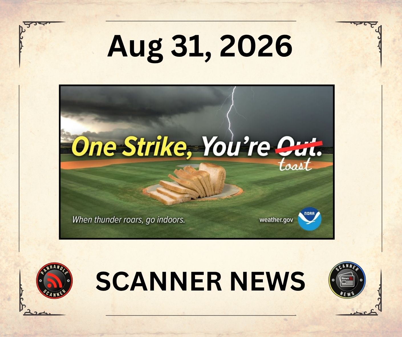 Monday Aug 31 2026 – Scanner News