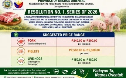 Negros Oriental enforces hog price cap amid ASF cases