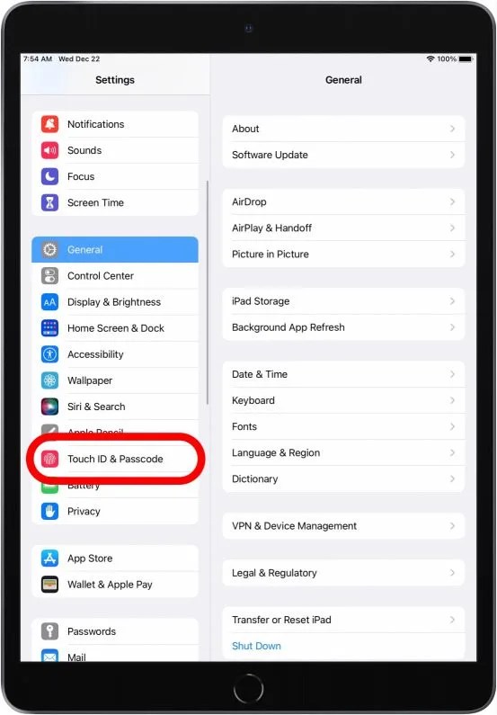 touch id and passcode