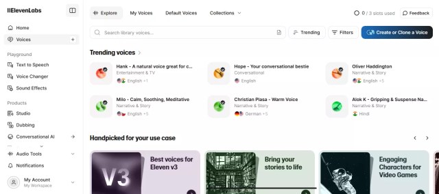 ElevenLabs Voice Library