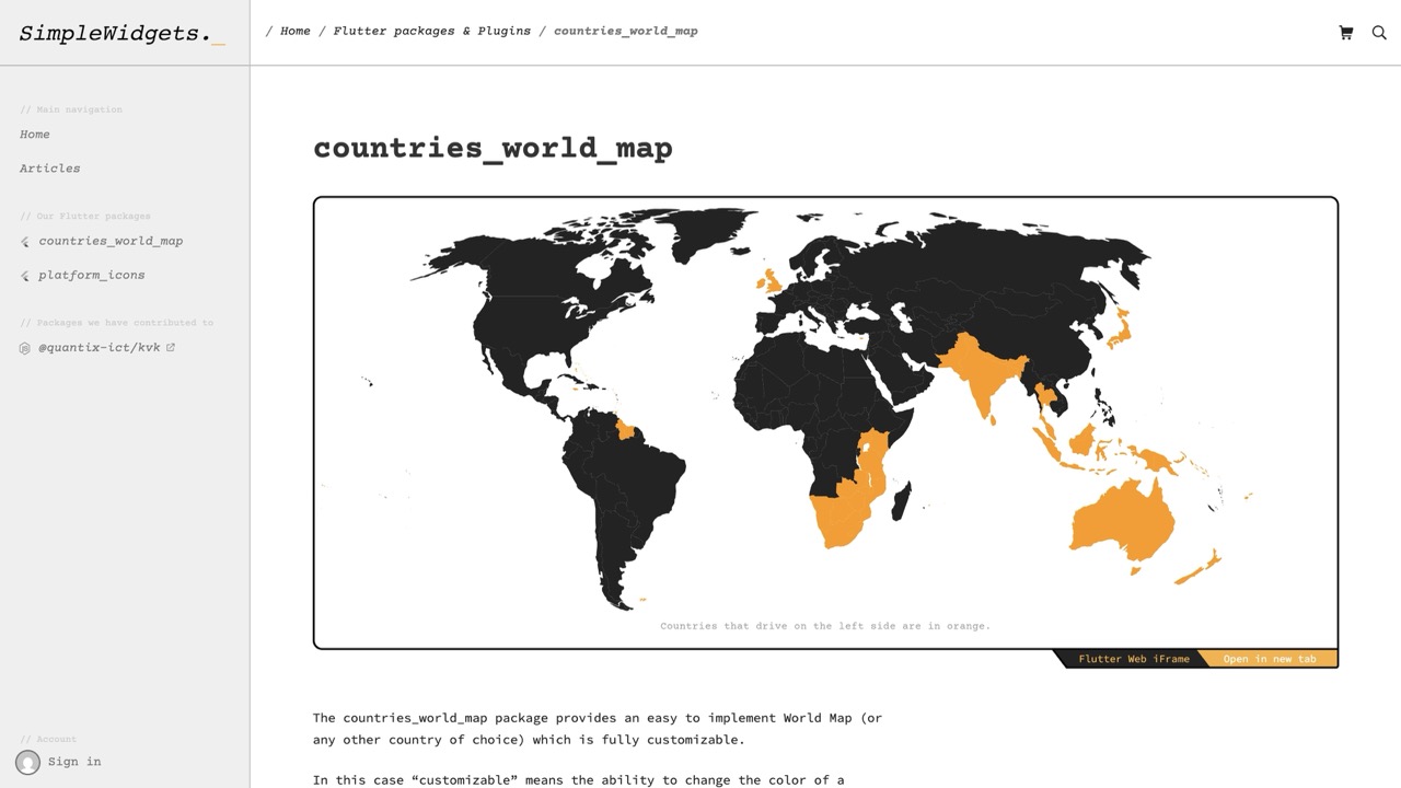 Screenshot Website Simple Widgets