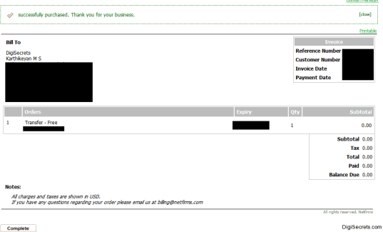 Netfirms - Domain Complete