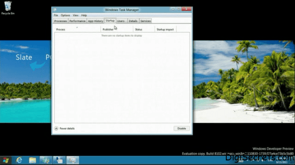 Windows 8 Task Manager - Startup