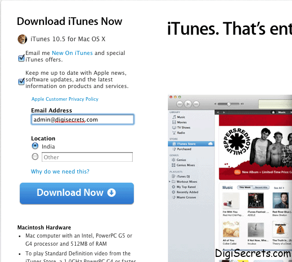 iTunes 10.5 Mac OS X