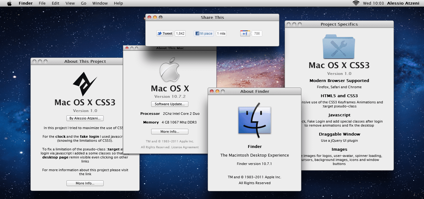 Awesome Mac OS X Lion In Pure CSS3