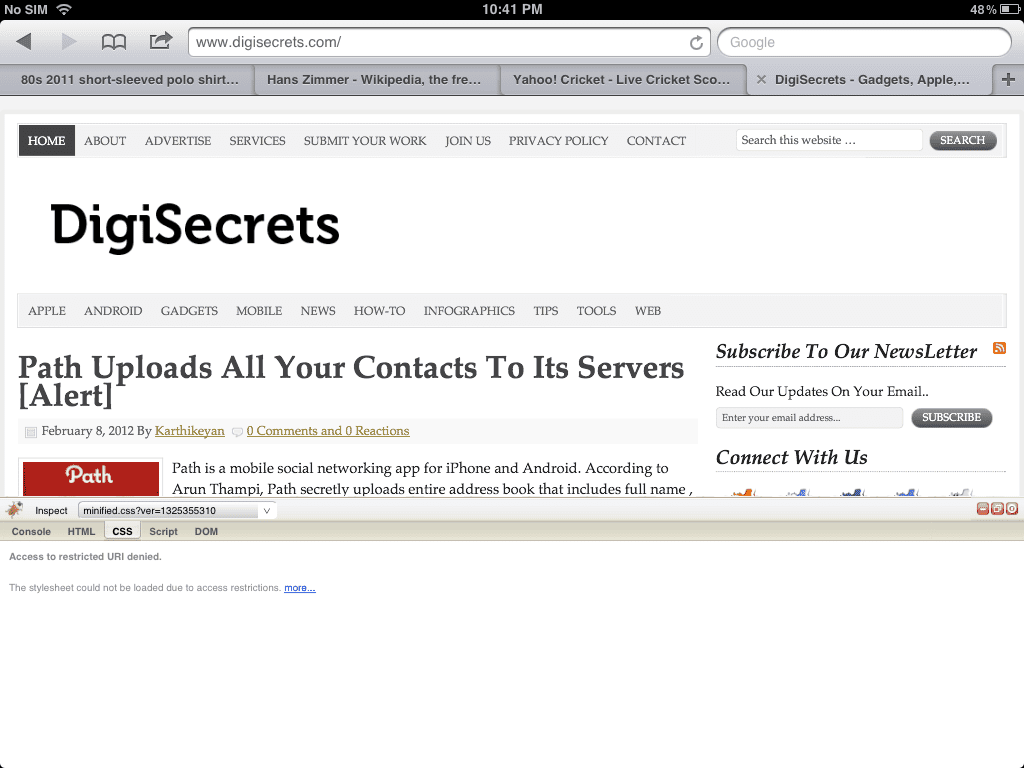 firebug for iPhone and iPad
