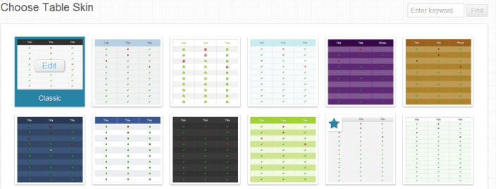 Compare Ninja HTML CSS TABLE