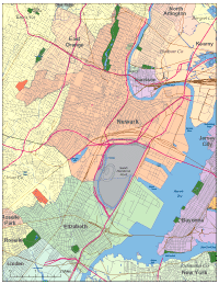 Editable Newark NJ City Map Illustrator PDF Digital Vector Maps Newark Sm 