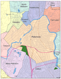 Editable Paterson NJ City Map Illustrator PDF Digital Vector Maps Paterson Sm 