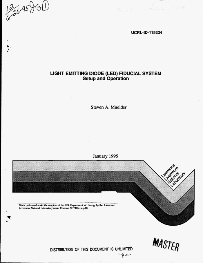 Light Emitting Diode Led Fiducial System Setup And