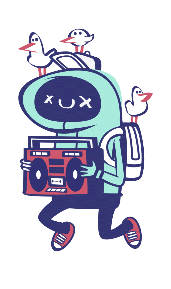 Floating computer guy