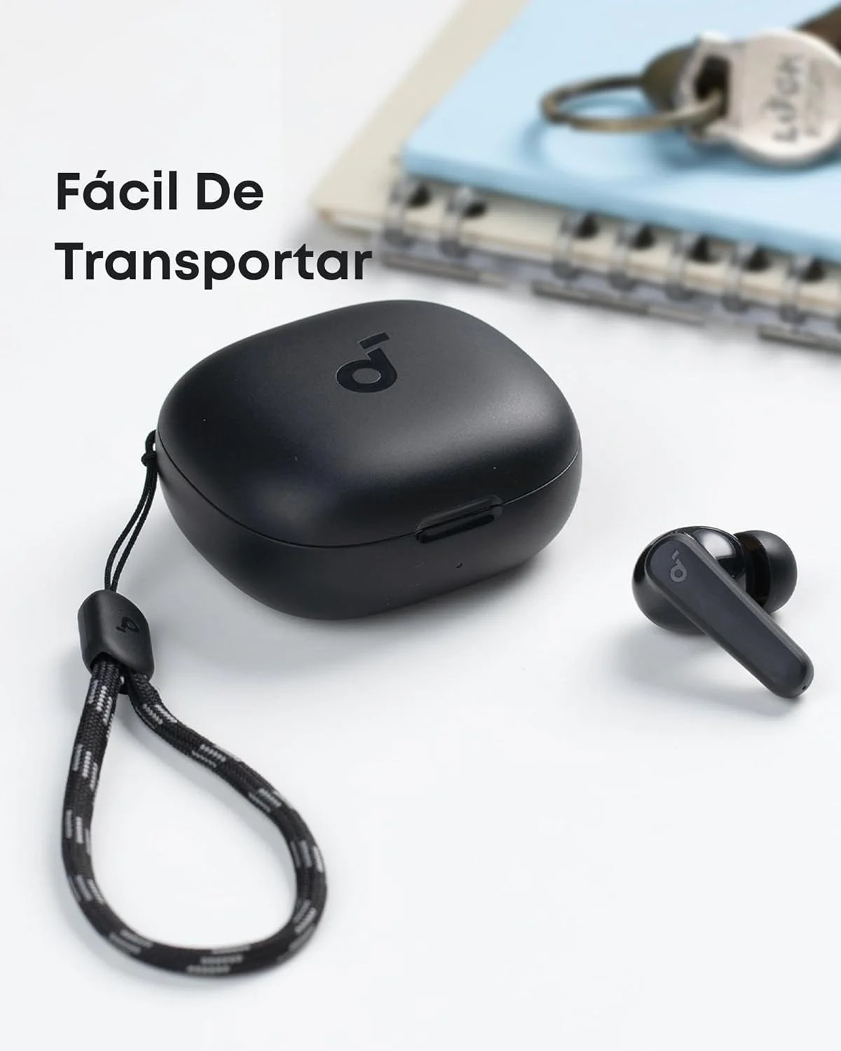 Soundcore R50i earbuds showing touch controls and compact design