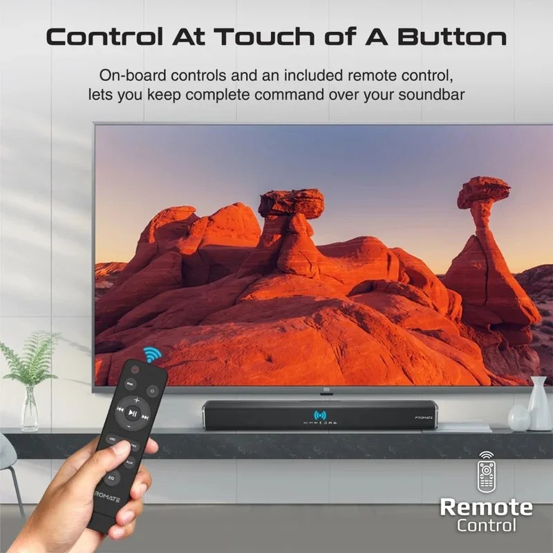 60W Promate CastBar-60 TV soundbar with remote control
