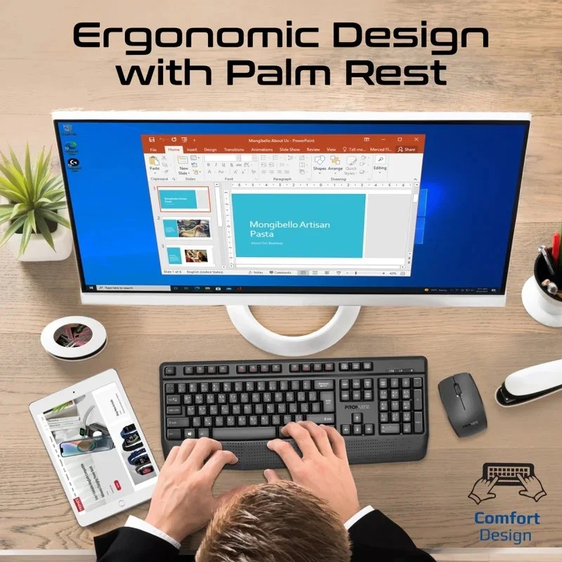 Promate ProCombo-14 2.4GHz wireless keyboard and mouse set for Windows and Mac computers