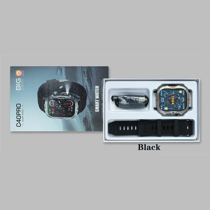 C40 Pro Smart Watch with 350mAh battery and fitness tracking