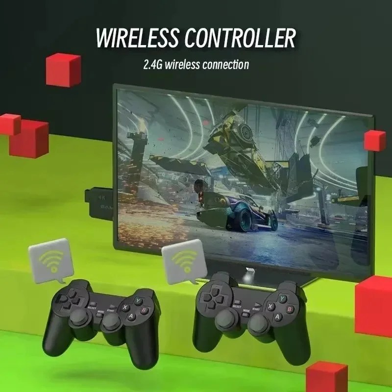 M8 wireless retro gaming console with built-in games