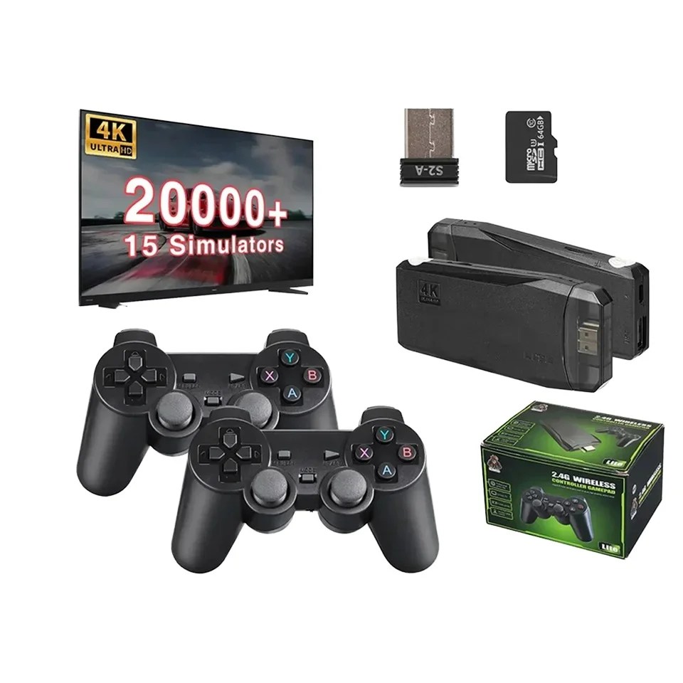 M8 Game Stick Console with dual wireless controllers
