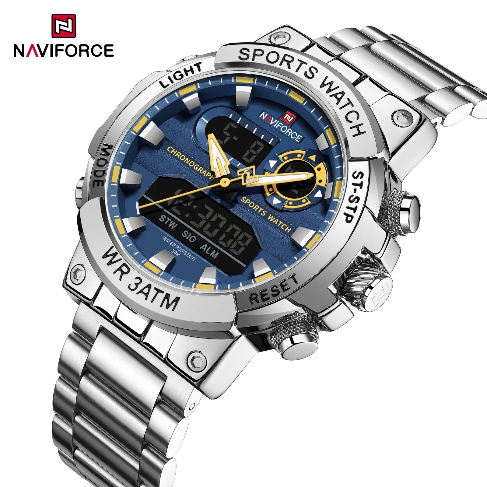NAVIFORCE 9237 stainless steel men’s quartz watch