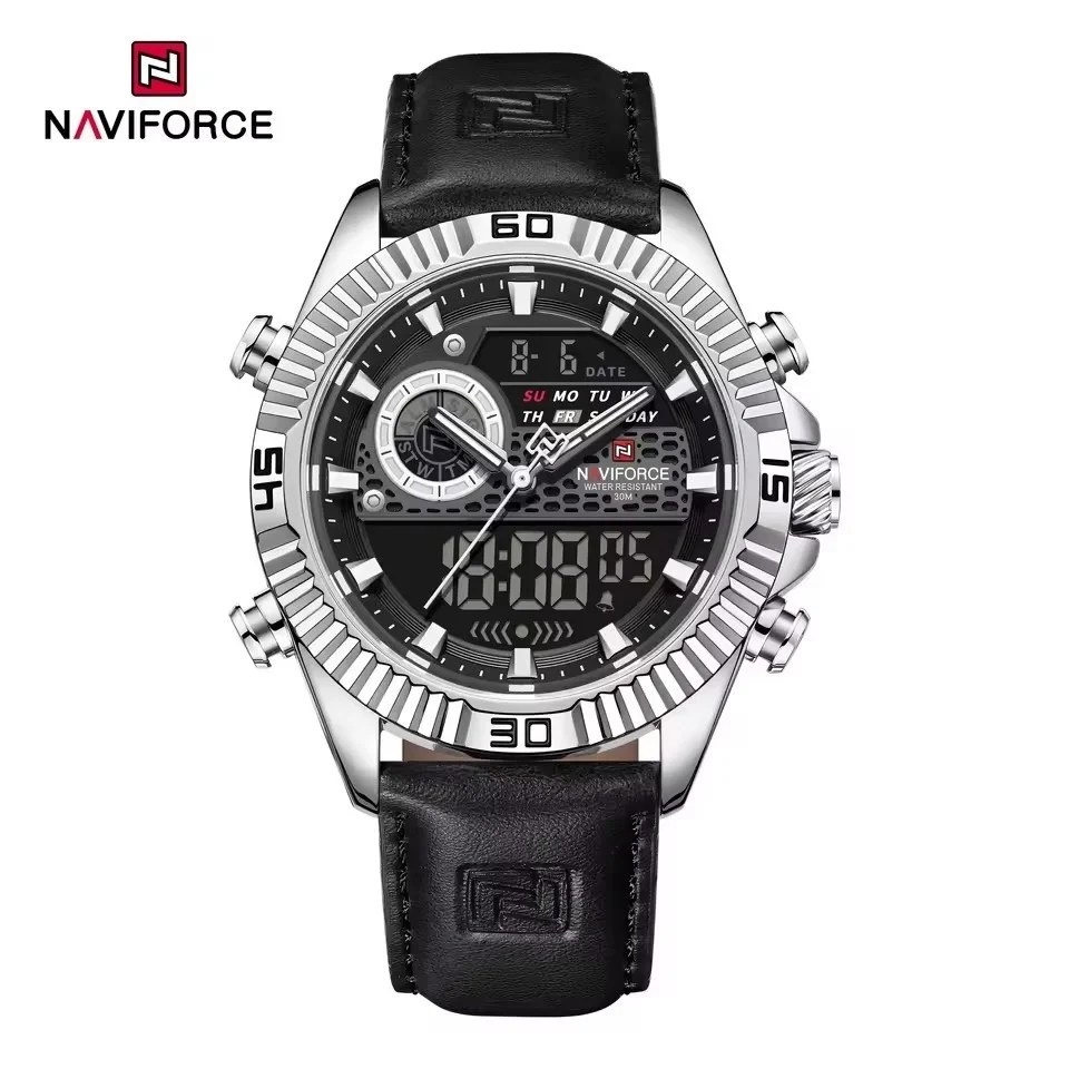 NAVIFORCE NF9262 analog digital watch with PU leather strap