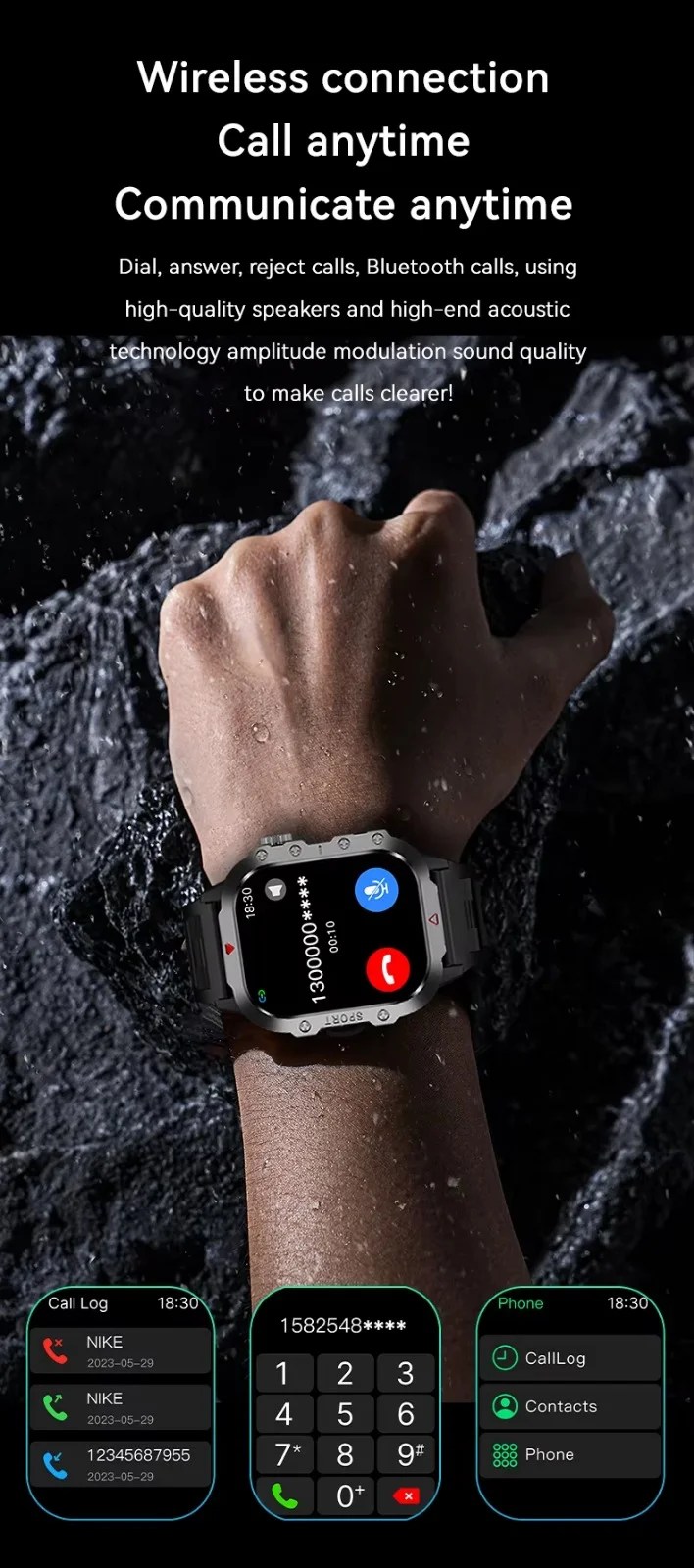 H11 Smart Watch outdoor sporty design
