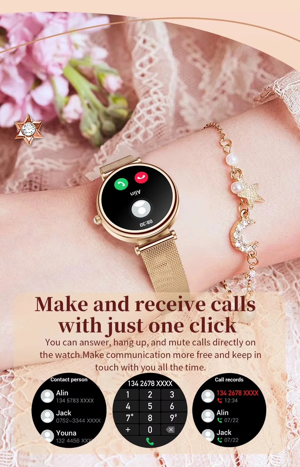 I109 round 1.27-inch Women's Smart Watch