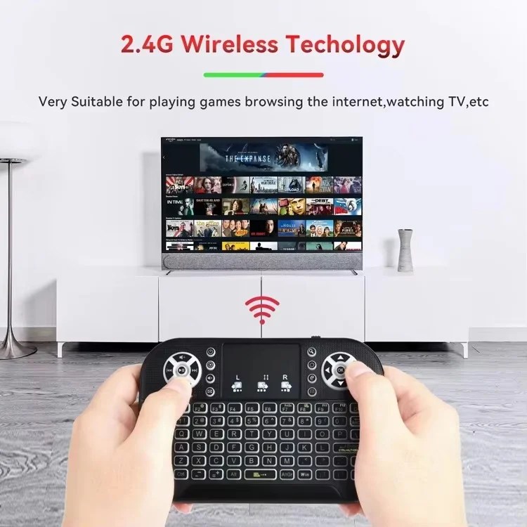 Mini Android TV Keyboard with Touchpad & 7-Color Backlight