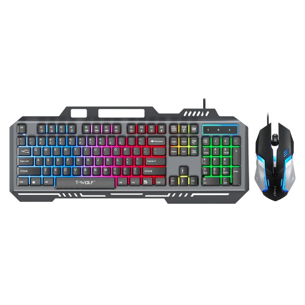 USB keyboard and mouse combo with RGB backlighting