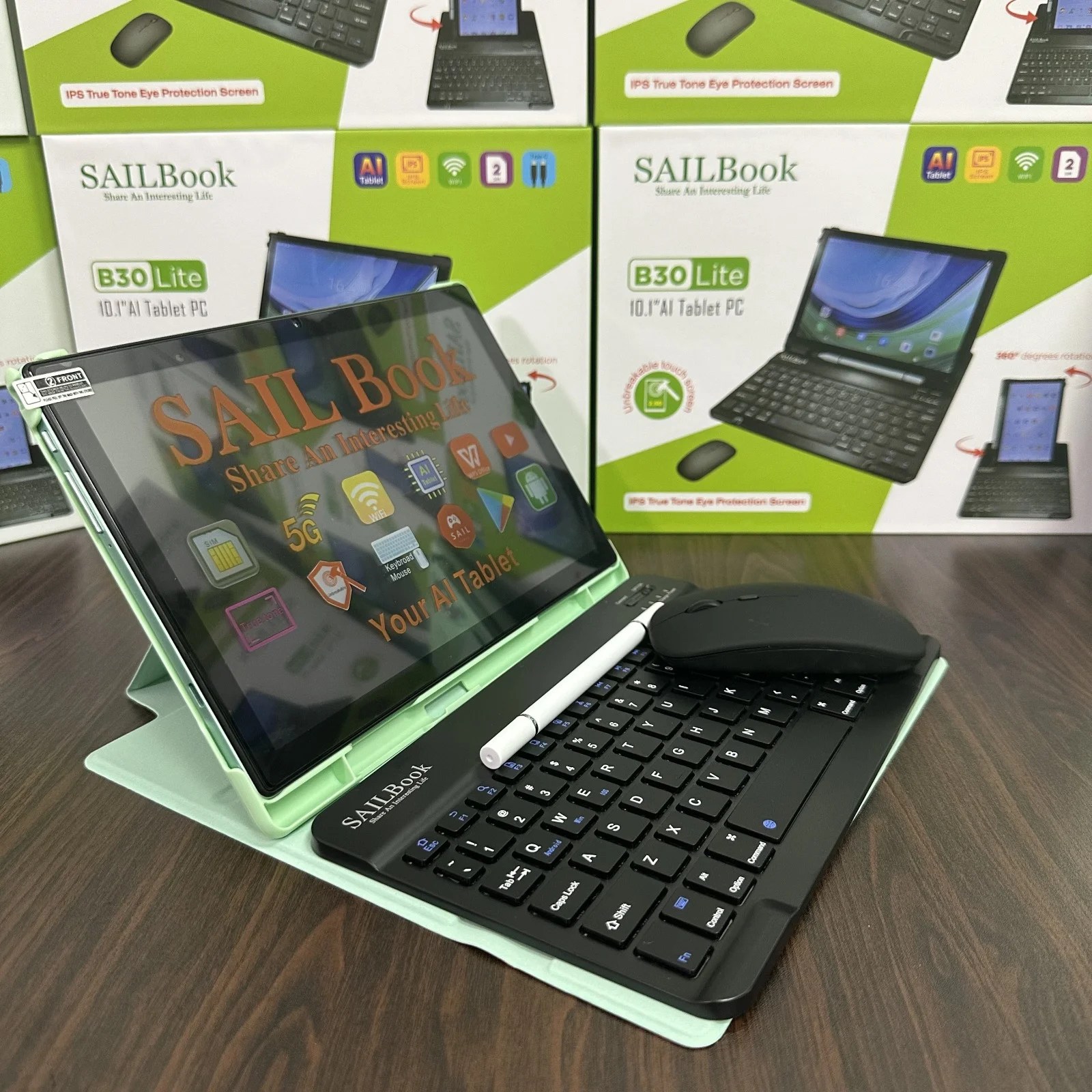 SAILBOOK B30 Lite 10.1-inch Tablet with 360° Rotating Case