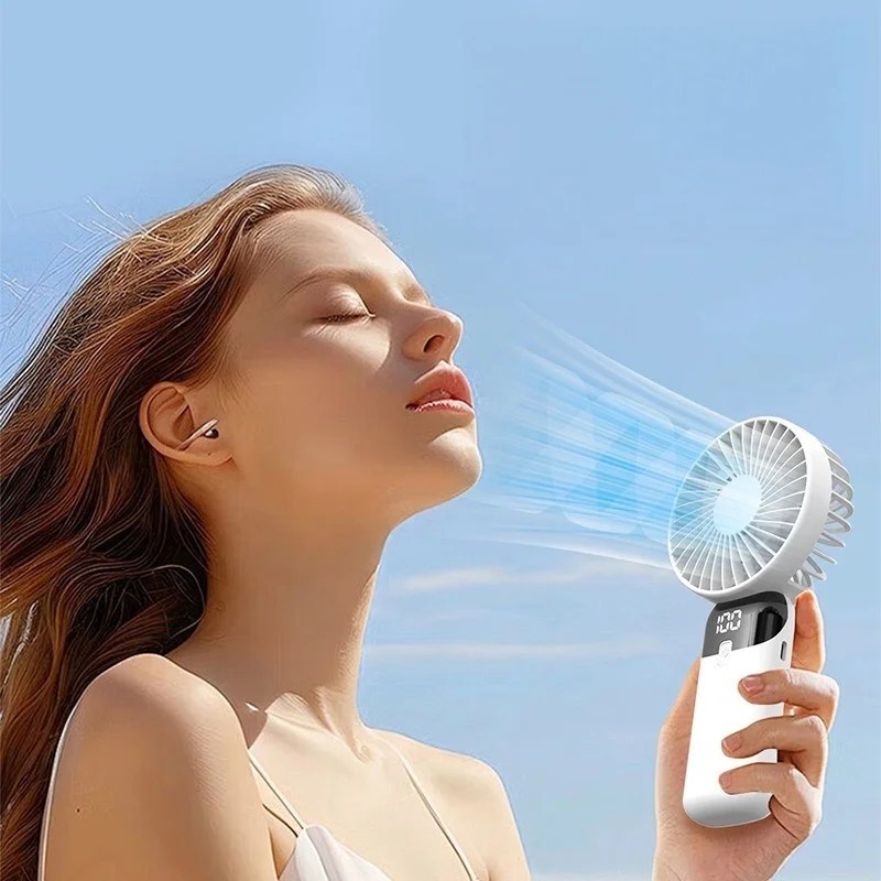 Handheld fan with LED digital display