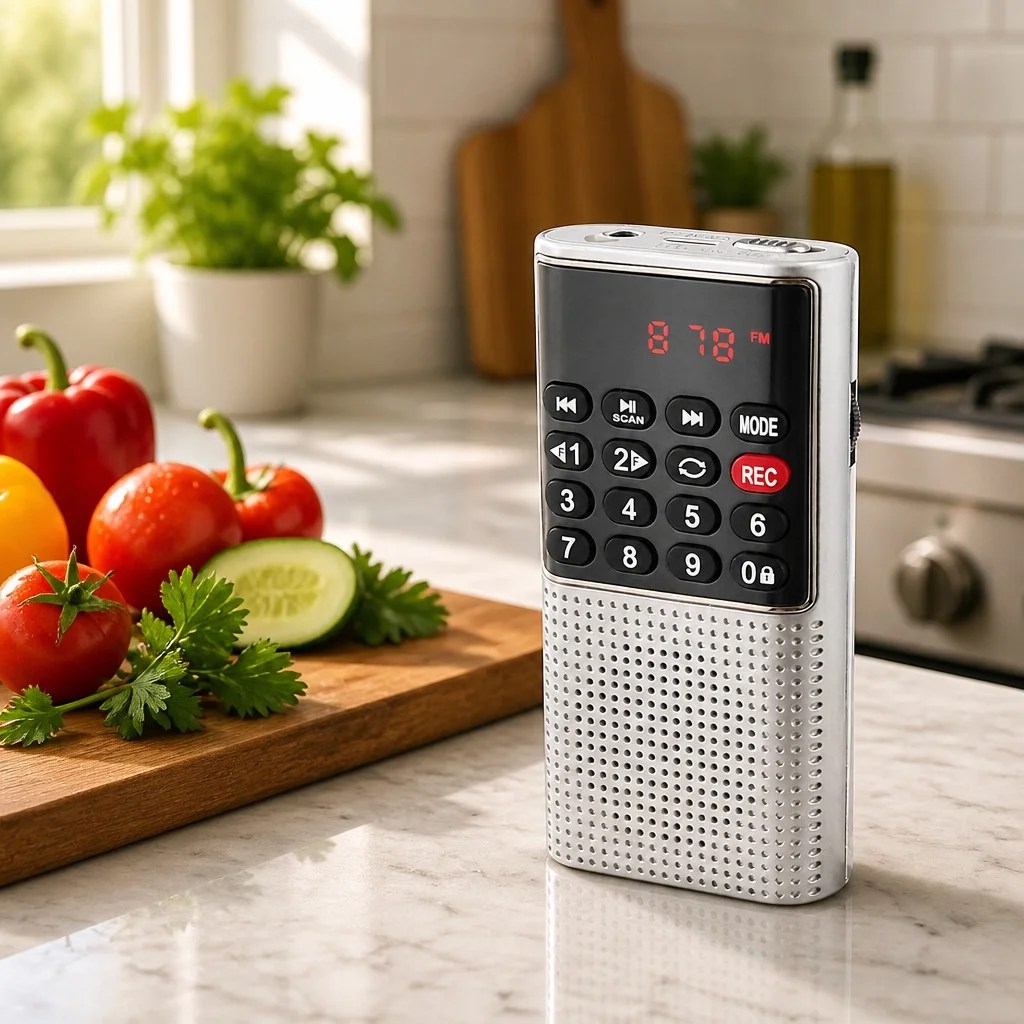 FM radio mini voice recorder card front view