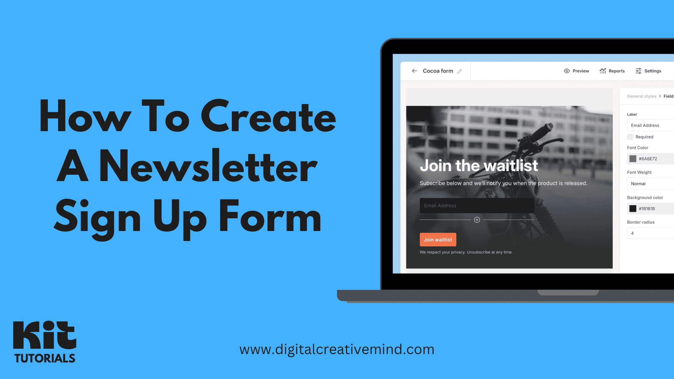 How to make a newsletter registration form in Convertkit