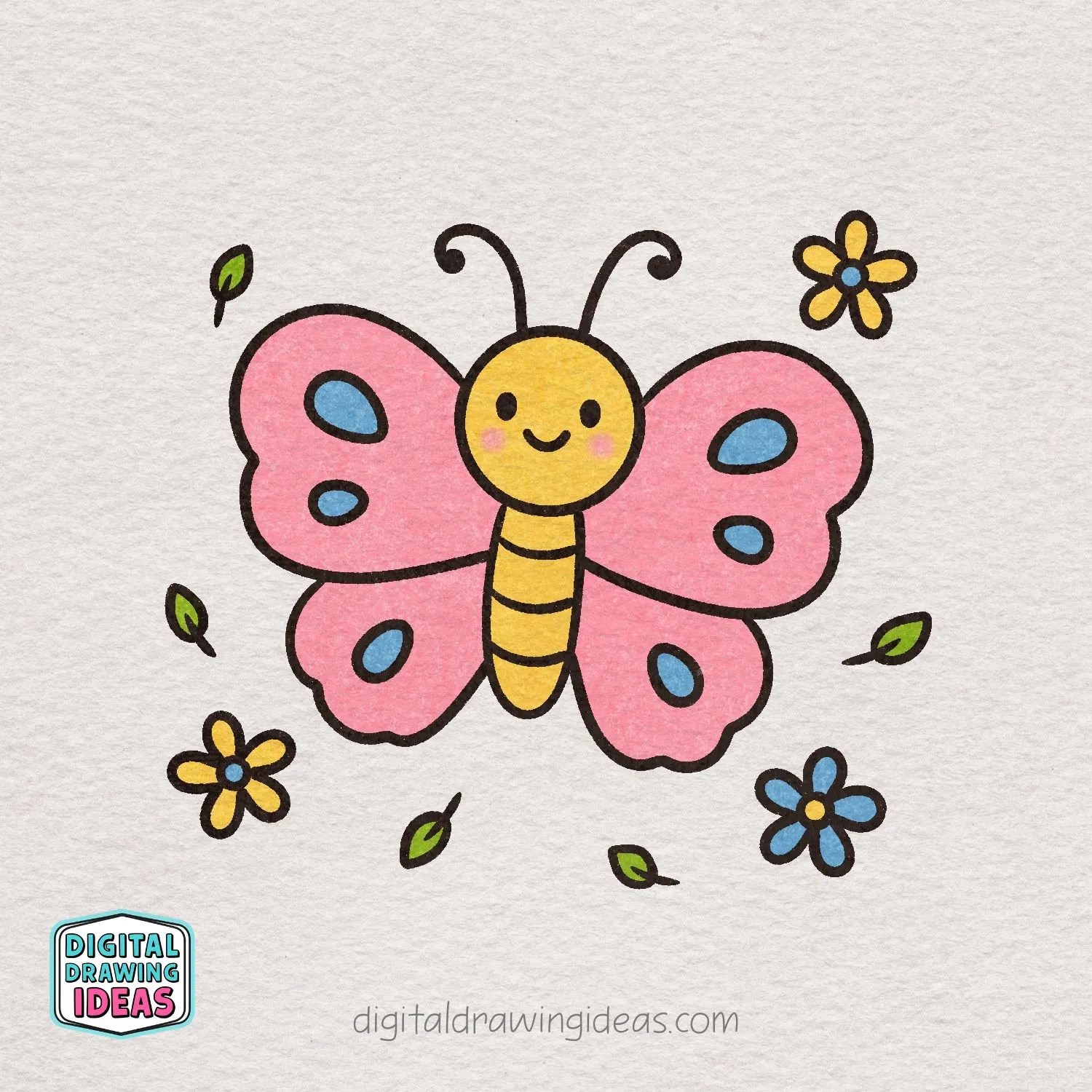 how to draw a butterfly - cute butterfly drawing