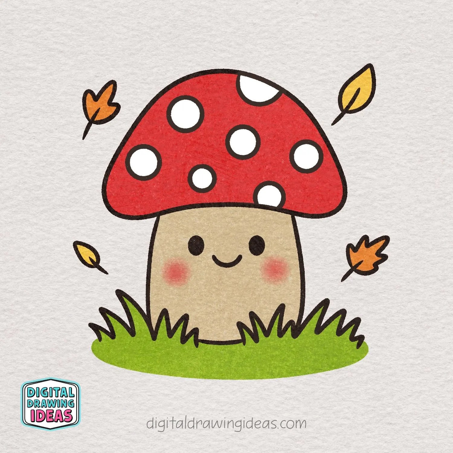 how to draw a mushroom - mushroom drawing