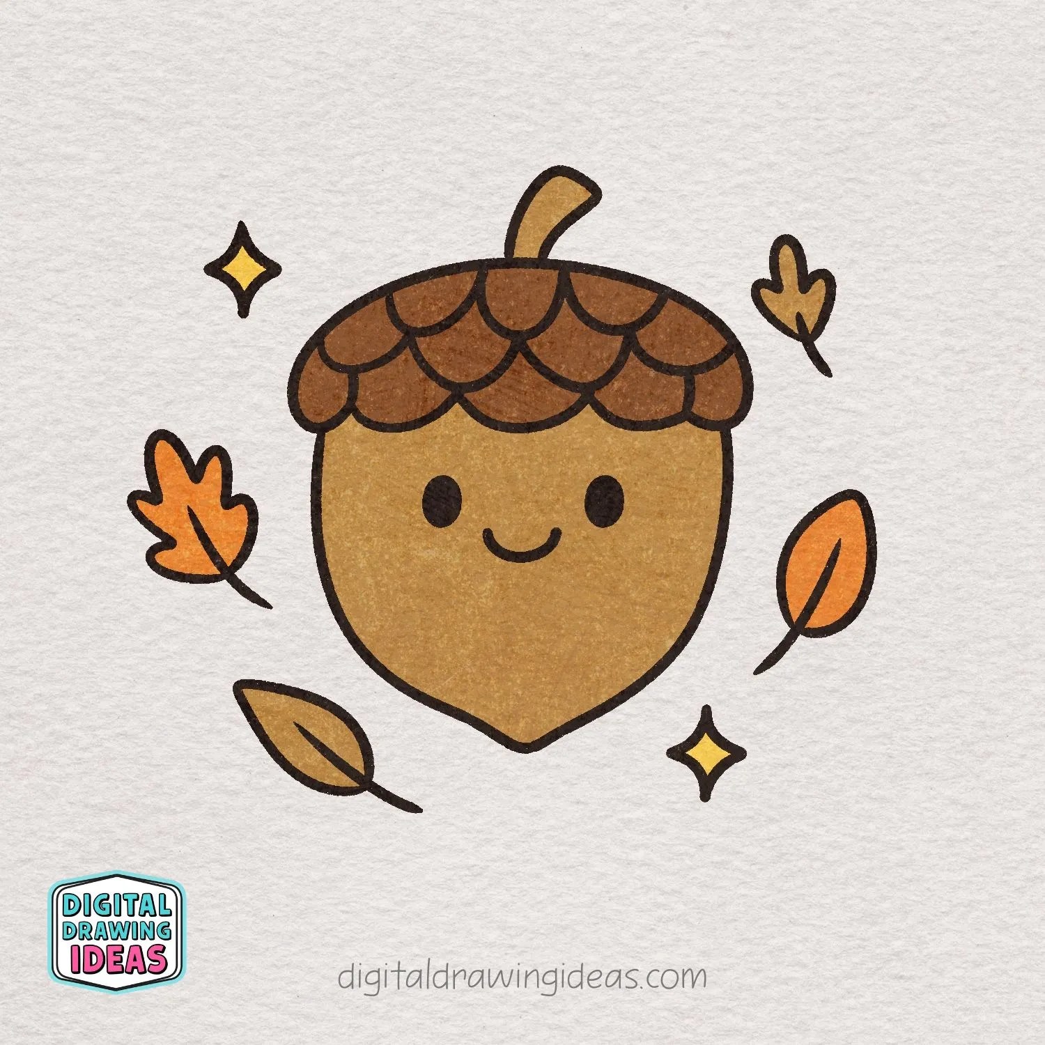 how to draw an acorn - acorn drawing