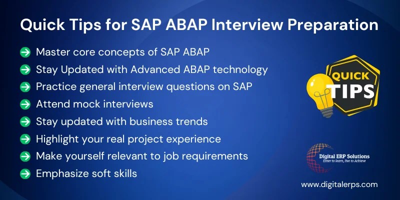 Tips for SAP ABAP interview preparation | Digital ERPS| best sap training in bangalore
