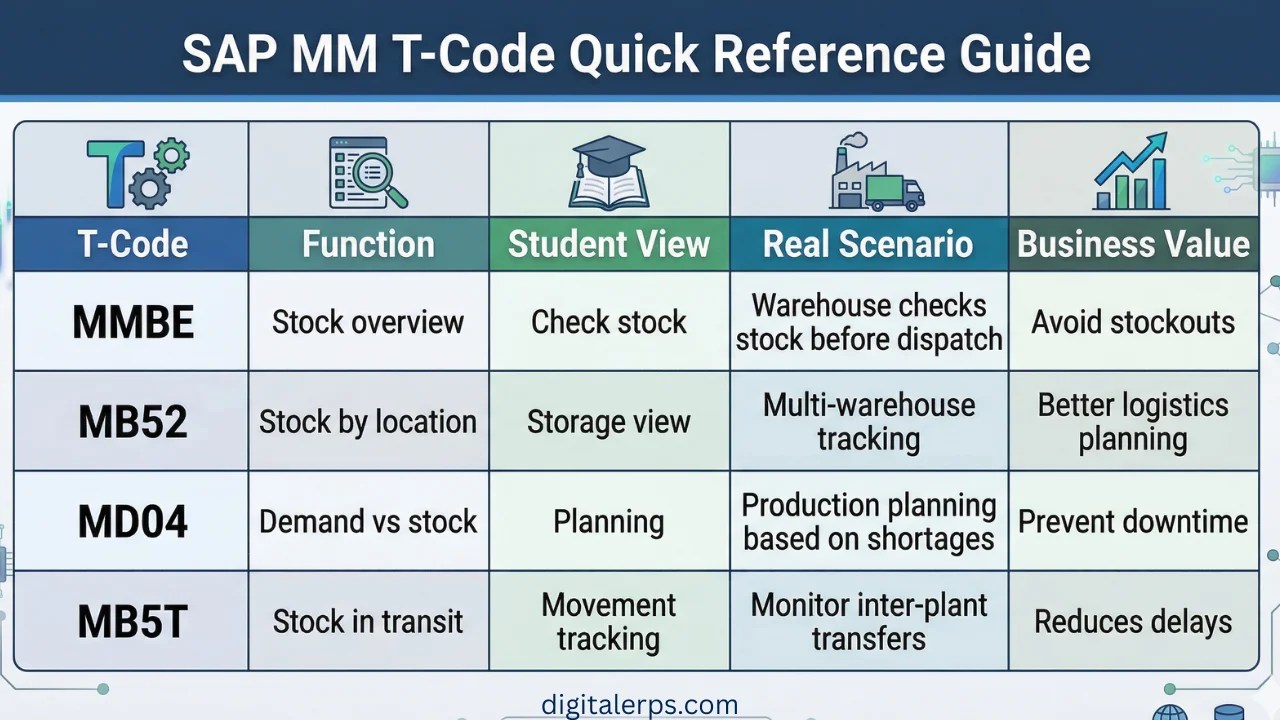 SAP MM T codes