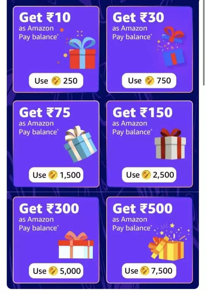 Amazon Funzone Runs Quiz Answer